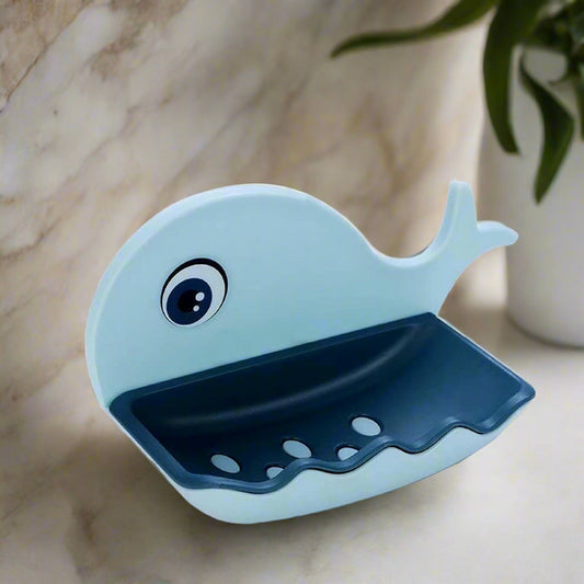 Fish-shaped double-layer wall-mounted soap holder.