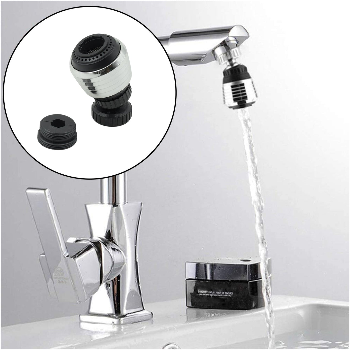 Faucet Bubbler, Faucet Aerator, Water Filter 360° Sink Use for Kitchen, Bathroom, Home Use, High Pressure Power Spray, Plating, for Kitchen Bathroom (1 Pc)