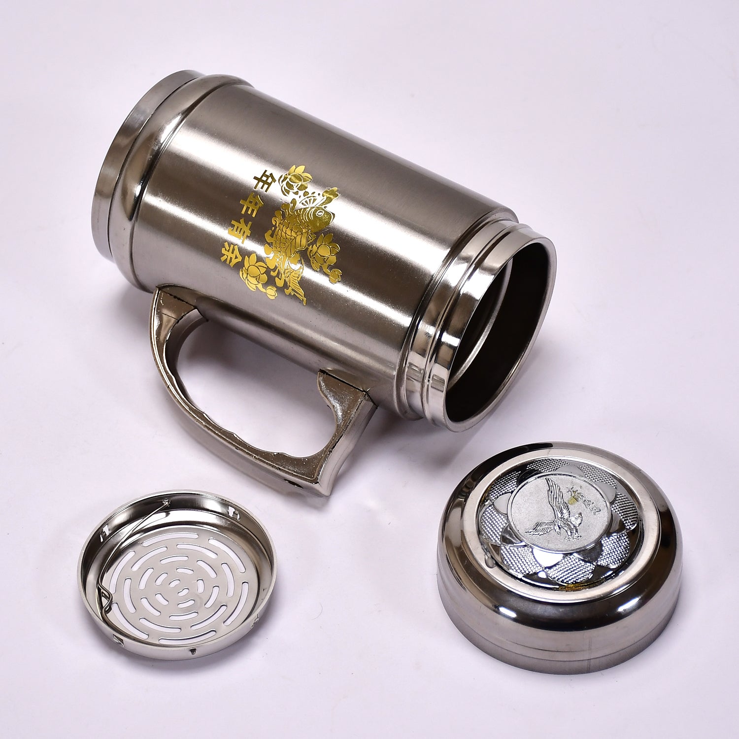 Stainless steel mug bottle, 400ml, close-up view