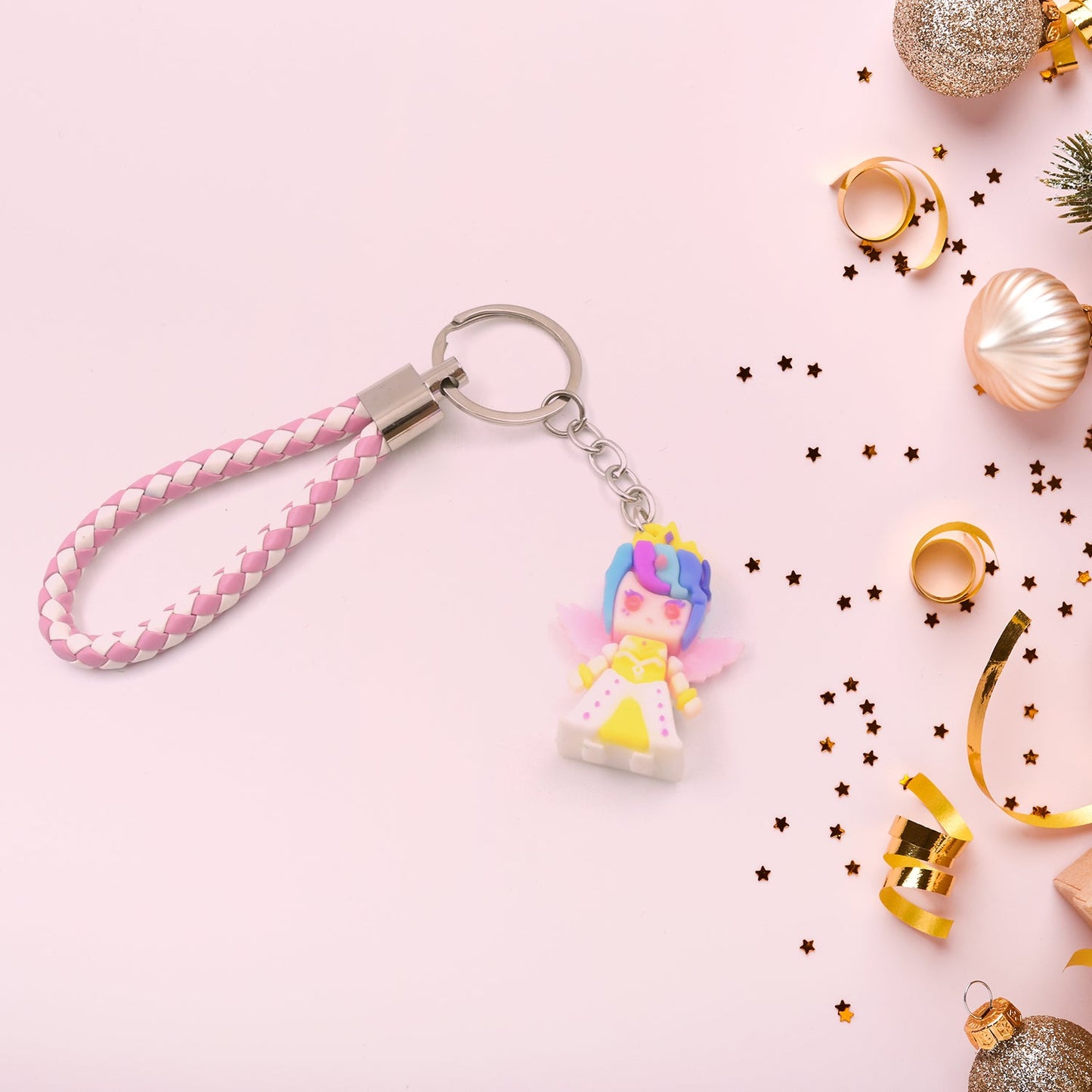 Cute Keychain With Card Gift - Keychain Accessories Key Chain Backpack Charms Car Keys Keychain for Kids Girls, Unicorn Toy and Charm Key- Chain for Bag  / Door Key- Ring / car Key- Ring / Party Favor (Mix Color & Design 1 Pc )