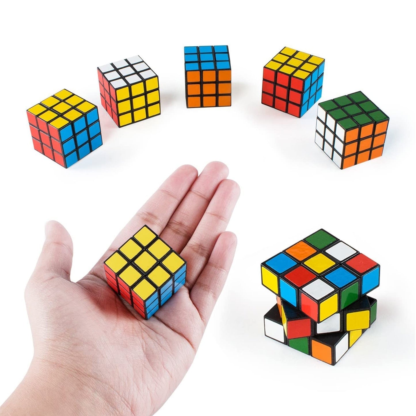 Compact plastic cube puzzle, colorful and fun