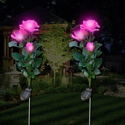 Solar rose garden lights