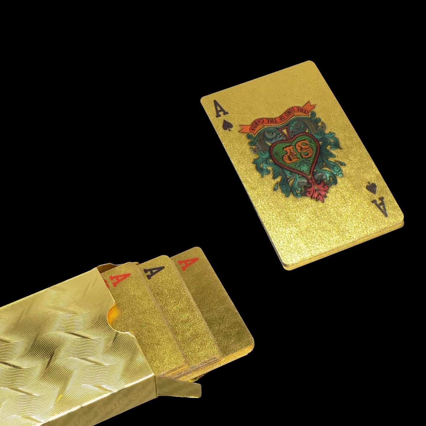 Stylish gold poker cards, elegant and high-end