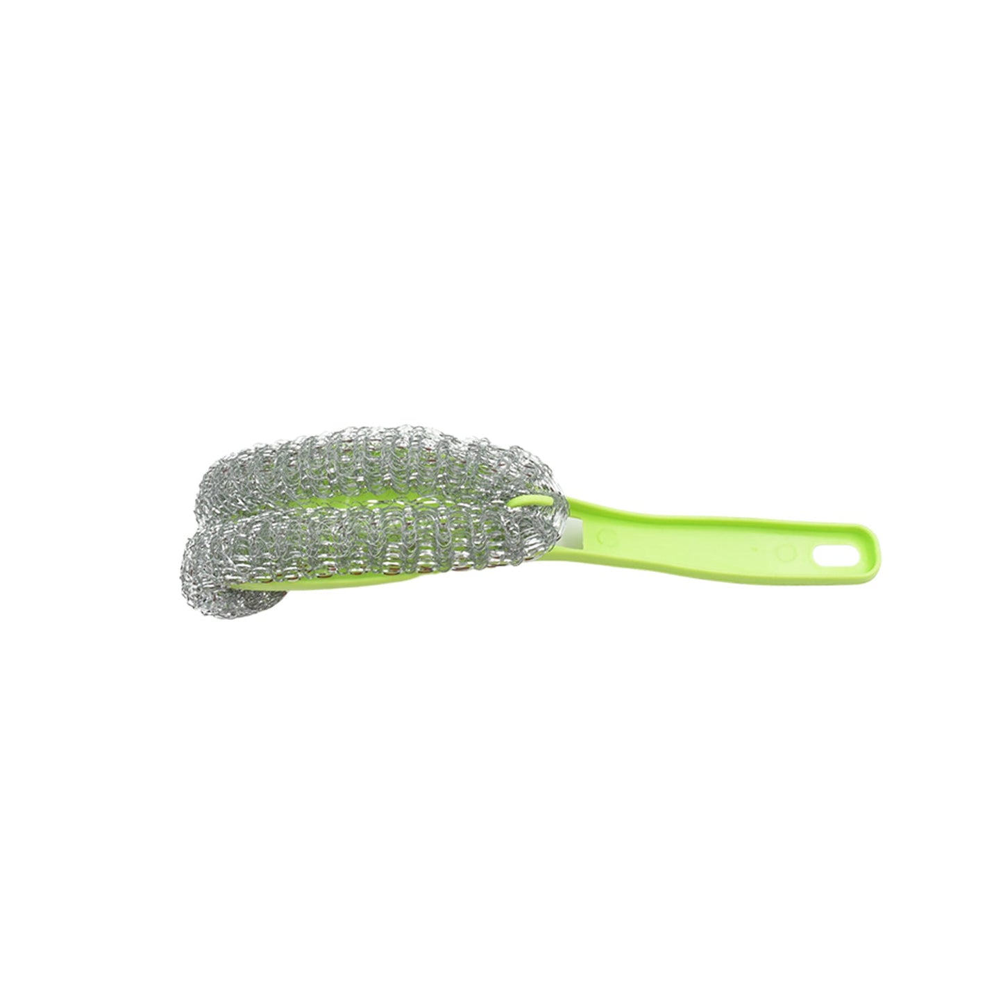 Wire brush with ergonomic handle, designed for kitchen cleaning.