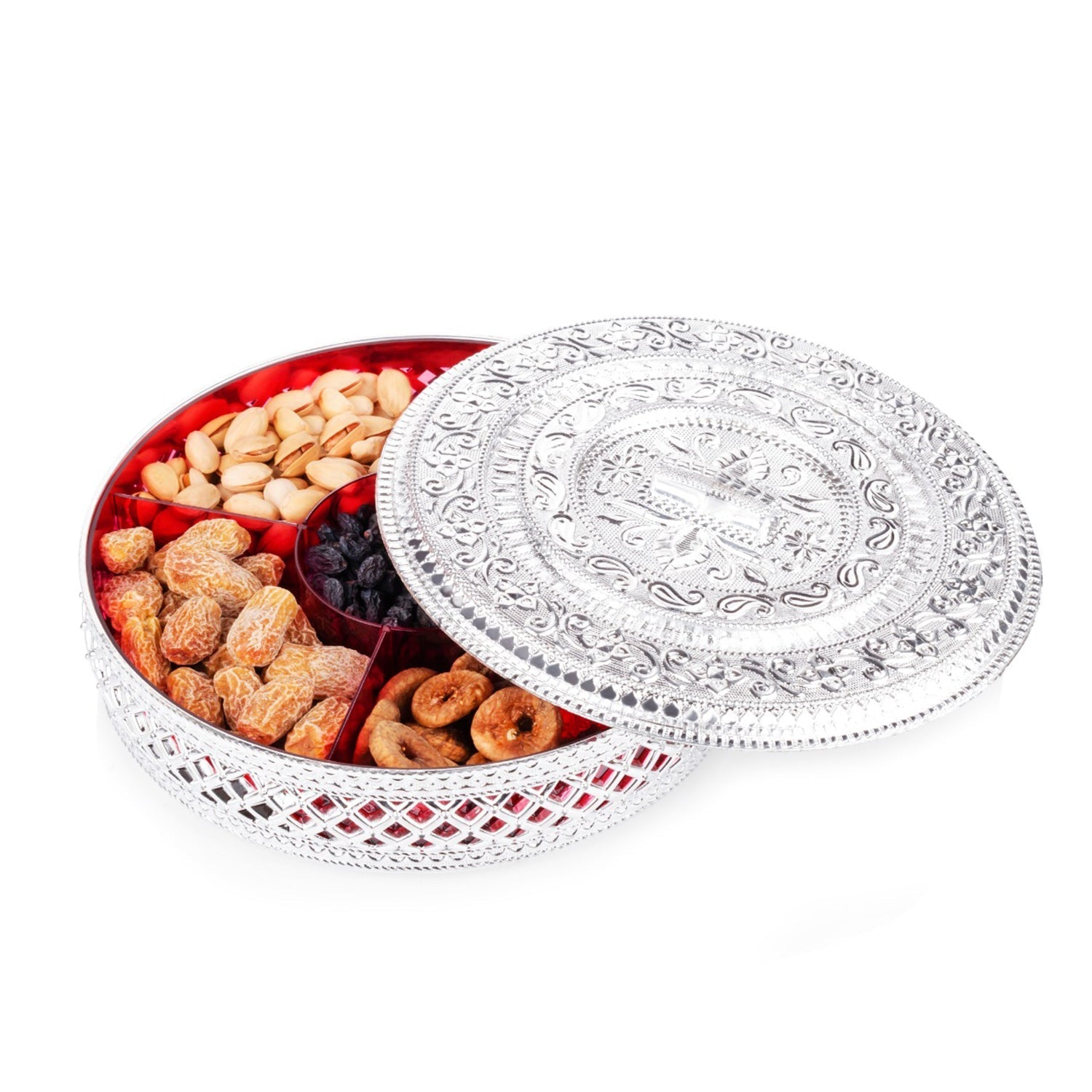 Decorative round box for dry fruits