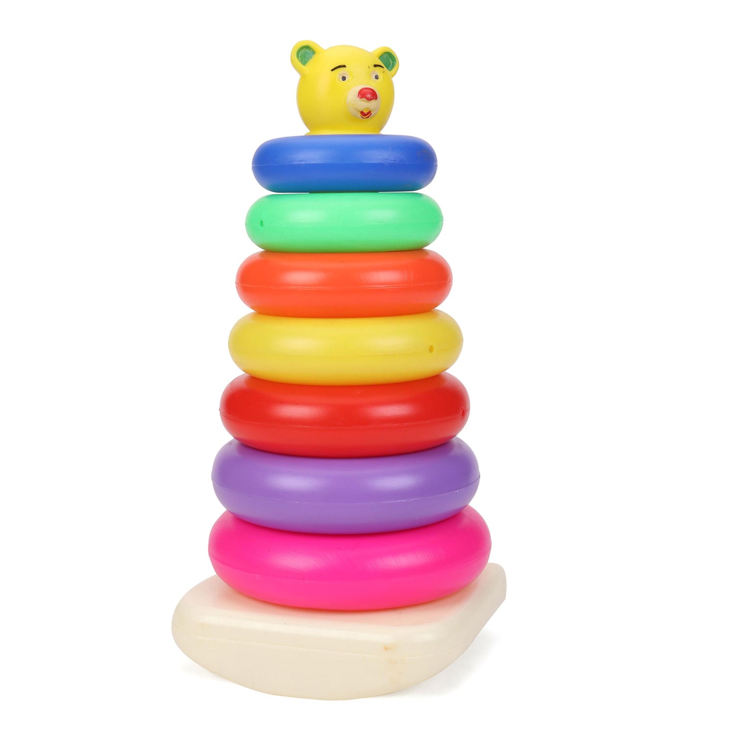 Set of 7 plastic stacking rings in teddy bear shape