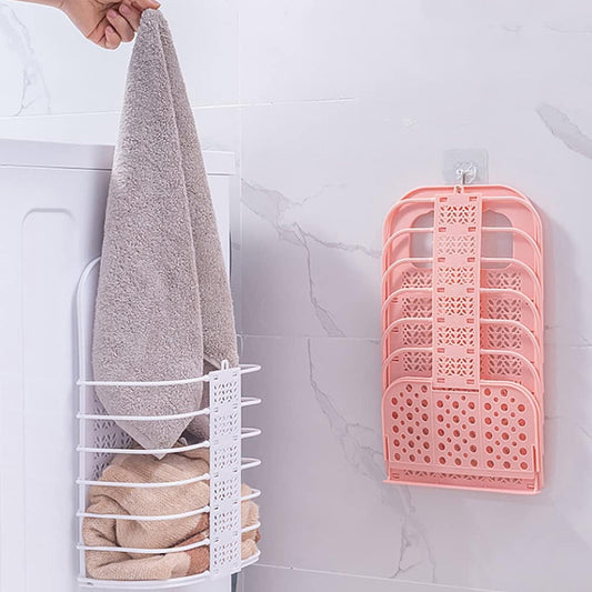 Wall hanging laundry basket for dirty clothes, ideal for bathroom