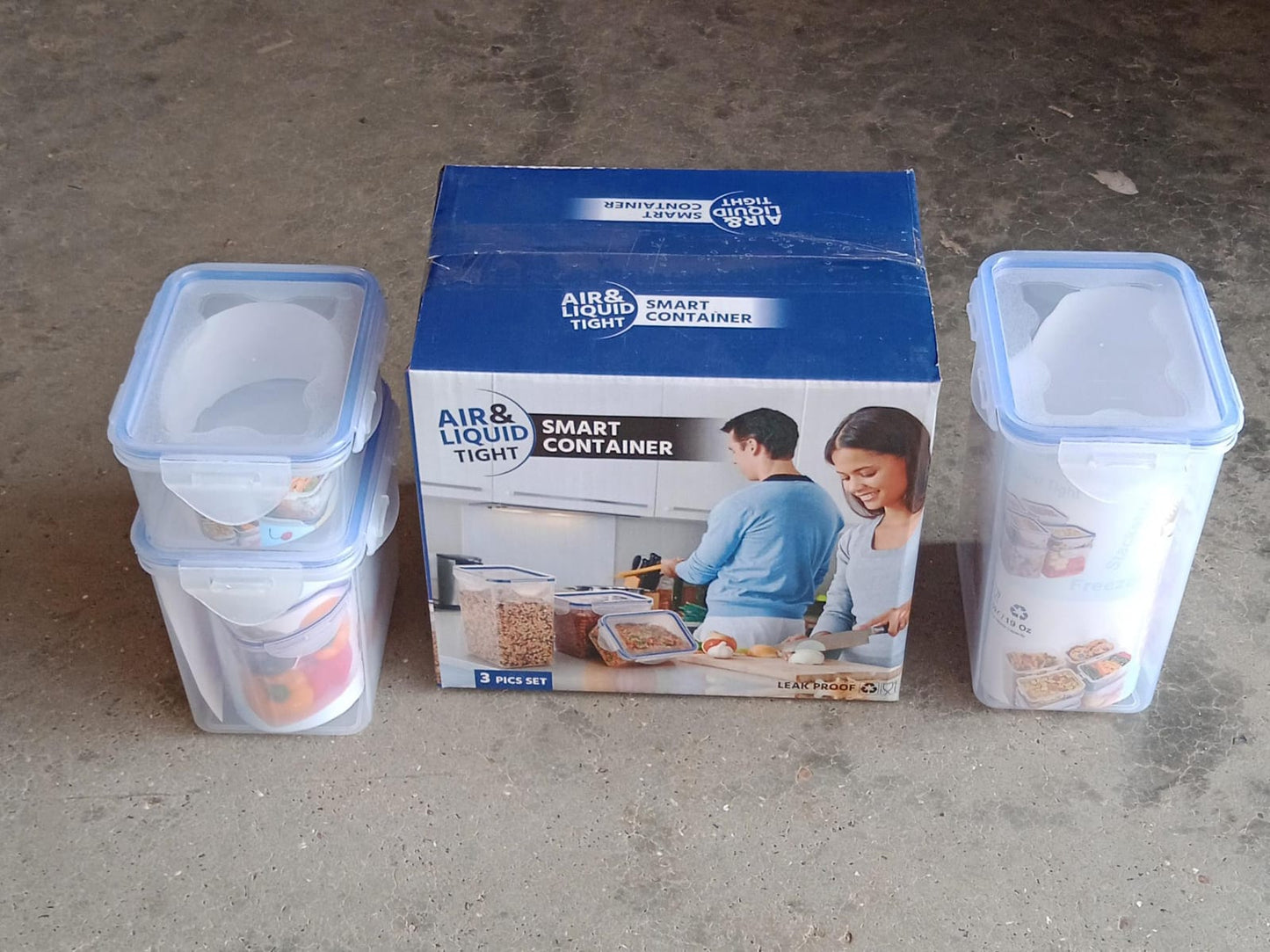 Food storage set with airtight and leak-proof features