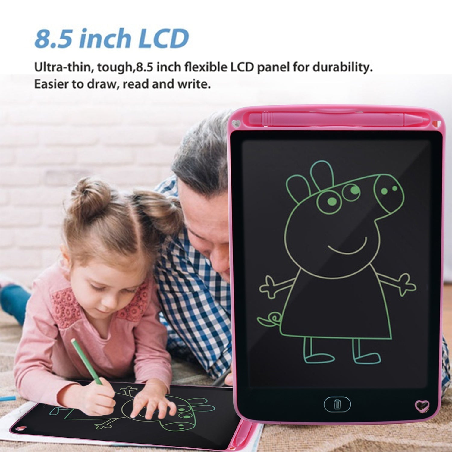 8.5-inch digital drawing tablet with multi-color options for creativity