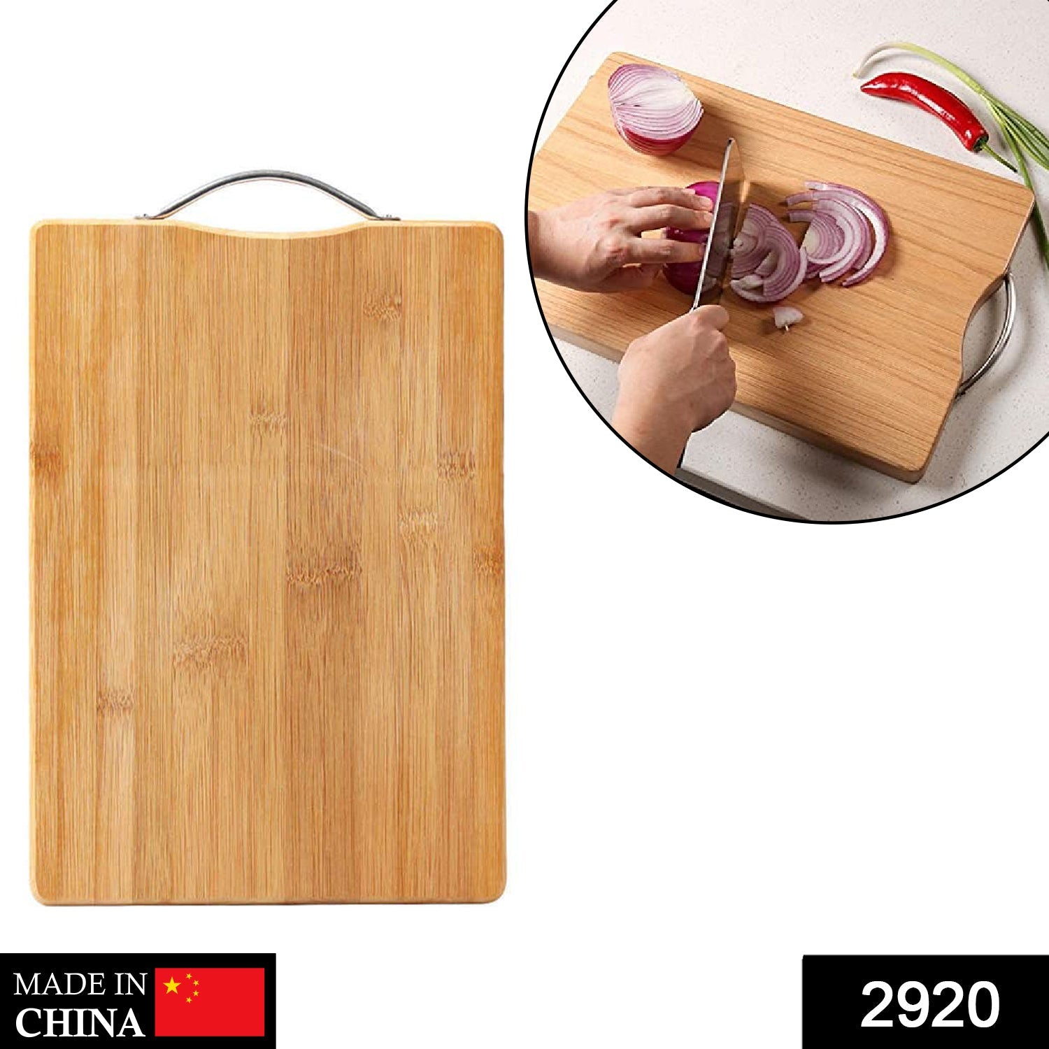 Cutting board with anti-skid mat for stable use.