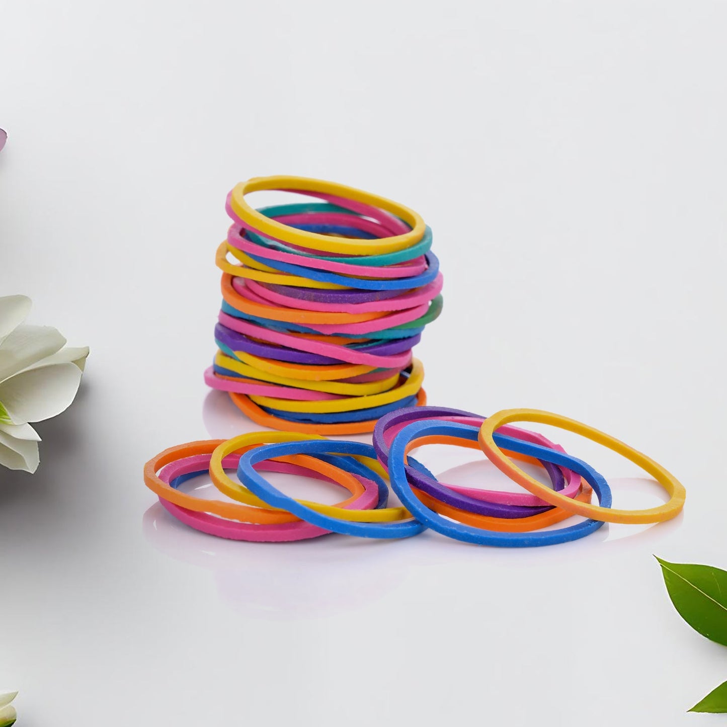 RUBBER BAND FOR OFFICE/HOME AND KITCHEN ACCESSORIES ITEM PRODUCTS, ELASTIC RUBBER BANDS, FLEXIBLE REUSABLE NYLON ELASTIC UNBREAKABLE, FOR STATIONERY, SCHOOL MULTICOLOR (2 Inch 50 GM))