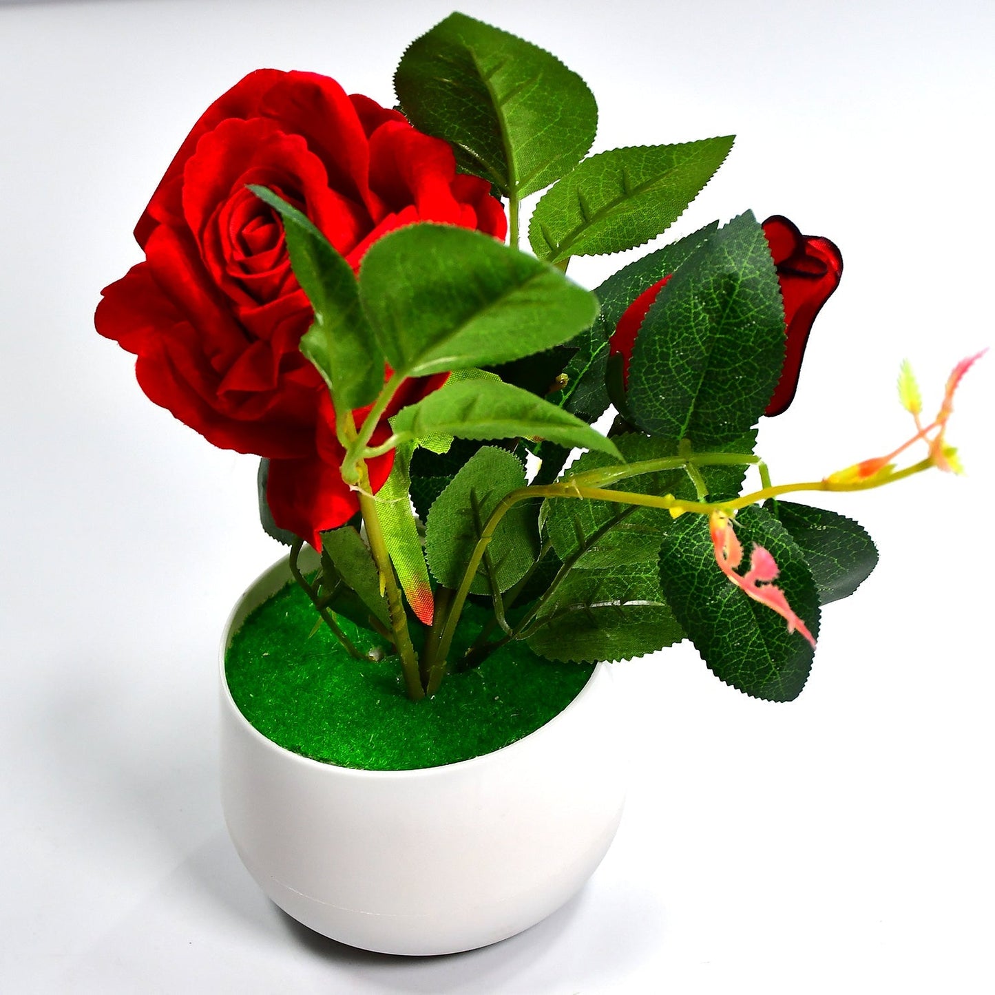 Elegant artificial rose plant with pot for gifts