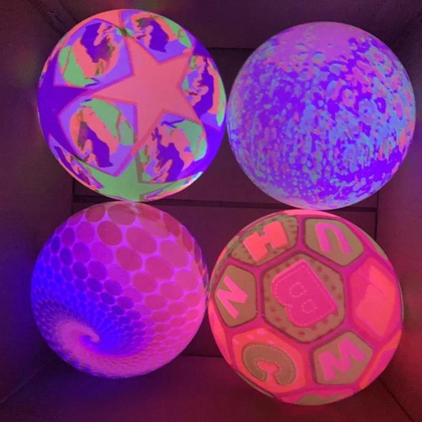 Stress relief ball for kids with LED lights, showing its use and bounciness