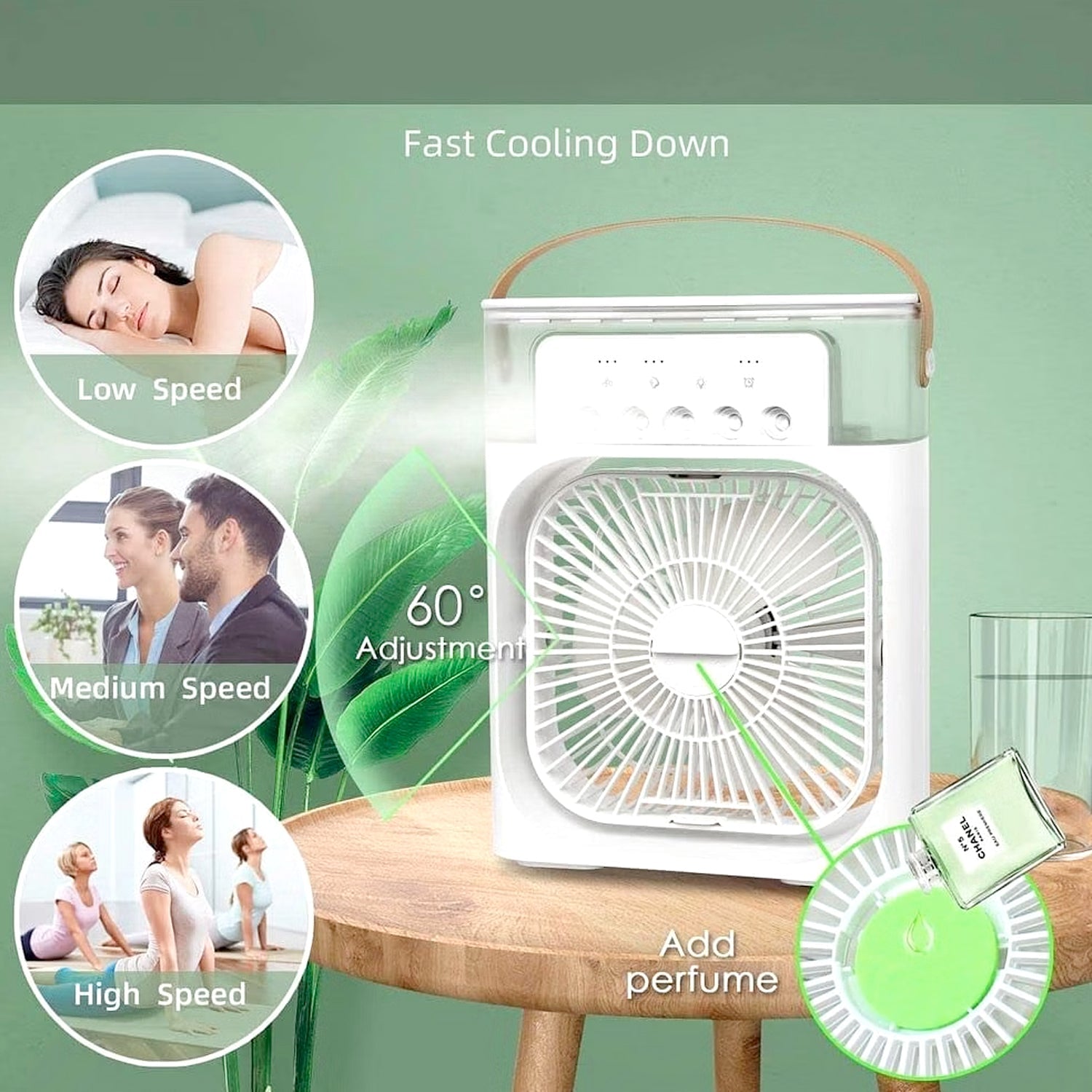 Compact air conditioner fan